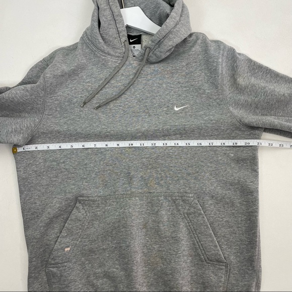 Vintage Nike Gray Mini Swoosh Embroidered Pullover Hoodie Size Medium - Picture 6 of 7
